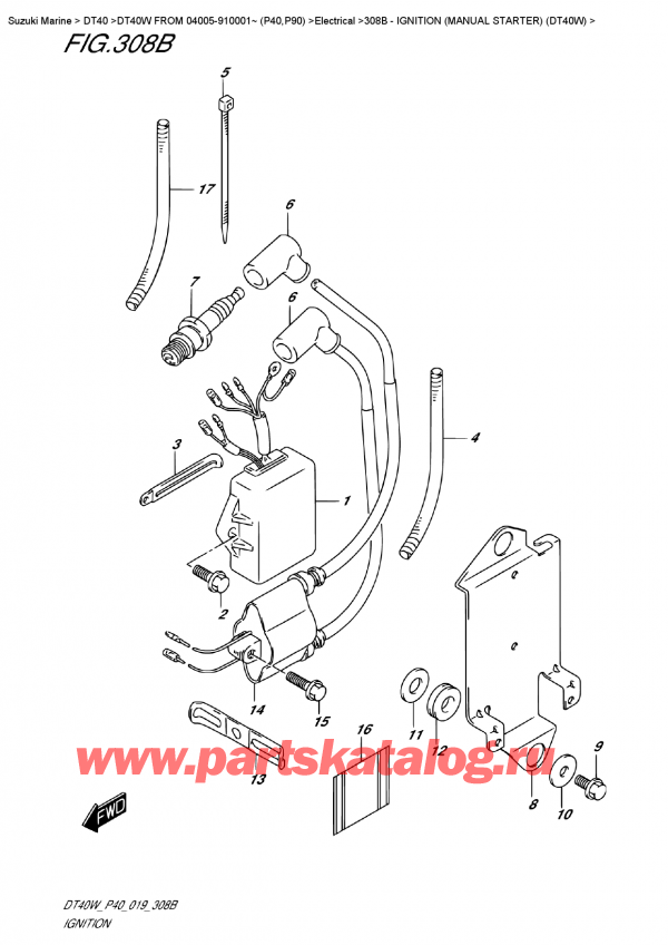  ,  , Suzuki DT40W S-L FROM 04005-910001~ (P40), Ignition ( ) (Dt40W)