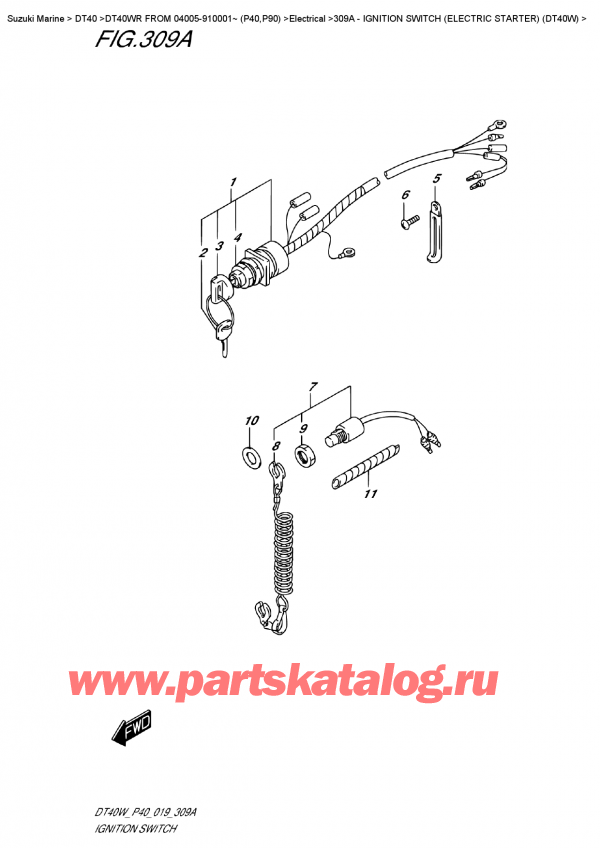  ,  ,  DT40W RS-RL FROM 04005-910001~ (P40)  2019 , Ignition  () (Dt40W)