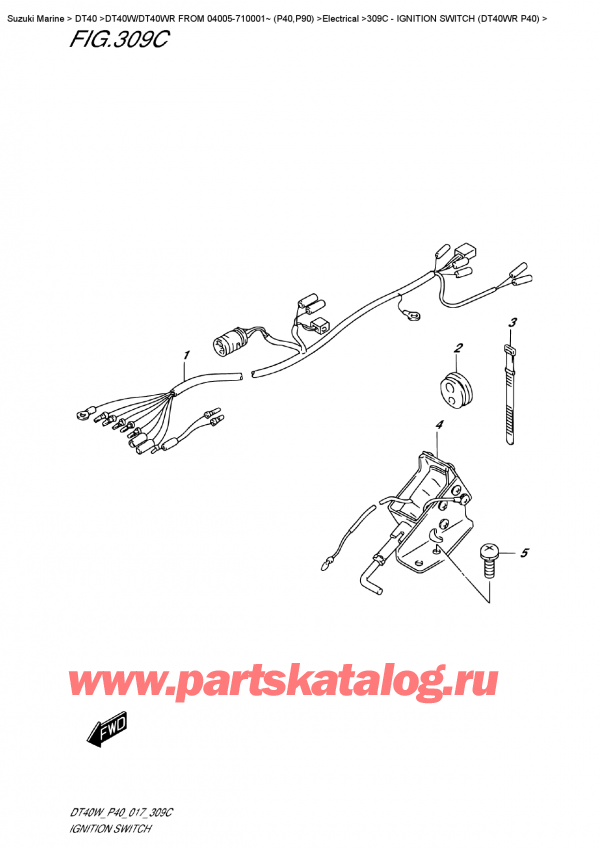  ,   , Suzuki DT40W RS / RL FROM 04005-710001~ (P40)  2017 , Ignition  Switch  (Dt40Wr  P40)