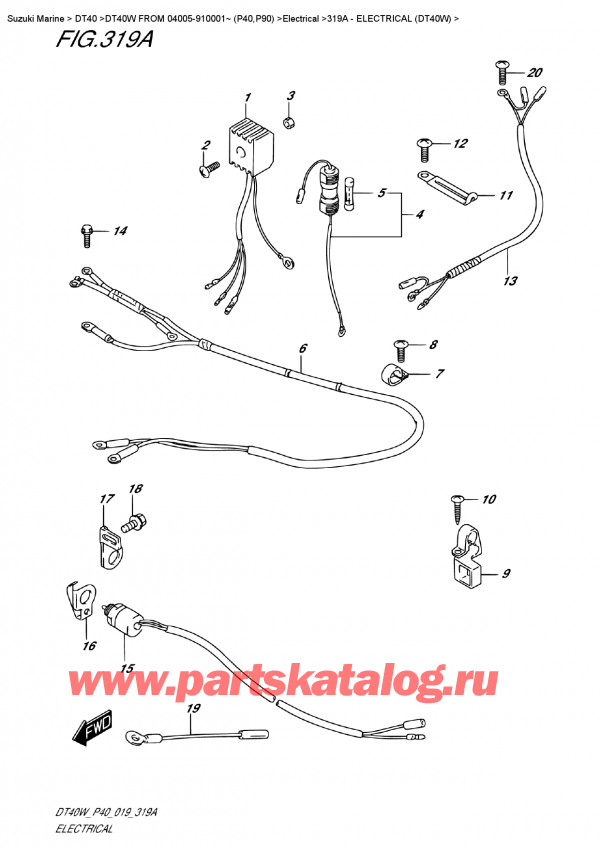  ,   ,  DT40W S-L FROM 04005-910001~ (P40)  2019 ,  (Dt40W) - Electrical (Dt40W)