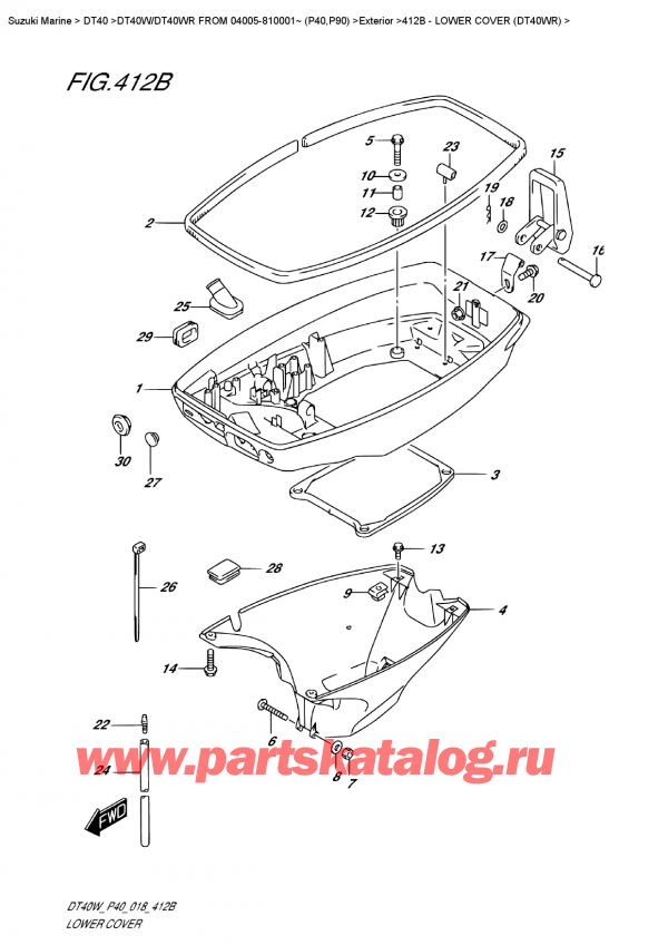  , , SUZUKI DT40W RS / RL FROM 04005-810001~ (P40)  2018 , Lower Cover  (Dt40Wr) -    (Dt40Wr)