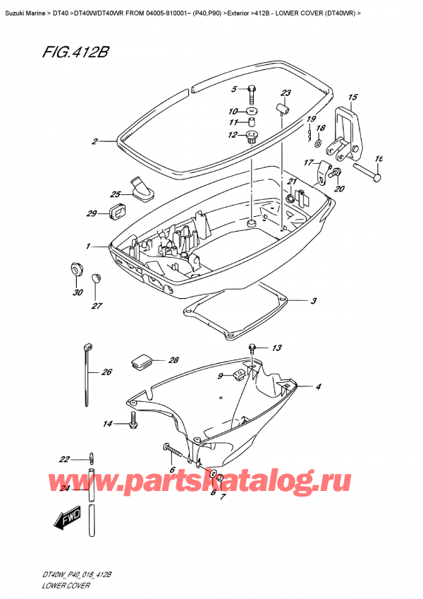 , , Suzuki DT40W RS / RL FROM 04005-810001~ (P40)  2018 ,    (Dt40Wr) / Lower Cover  (Dt40Wr)