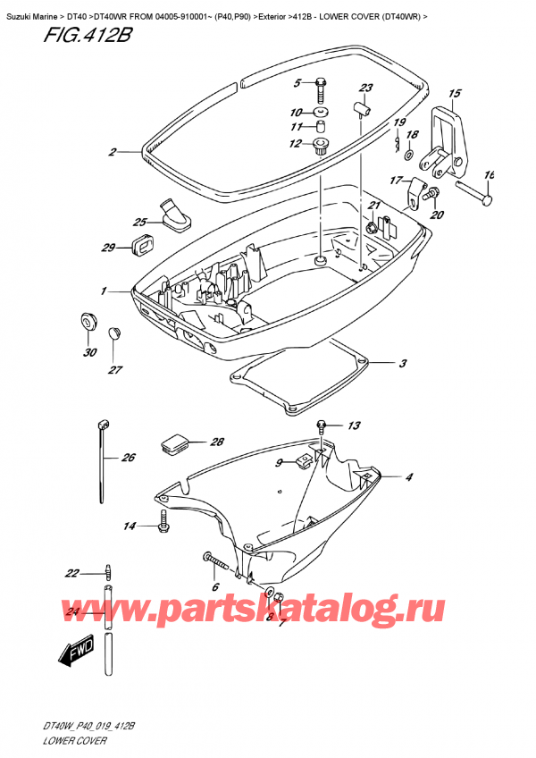  ,   , SUZUKI DT40W RS-RL FROM 04005-910001~ (P40),    (Dt40Wr) - Lower Cover (Dt40Wr)