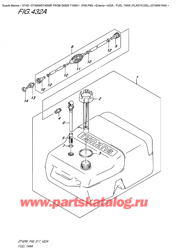  ,  , Suzuki DT40W S / L FROM 04005-710001~ (P40)  2017 ,   ( / 25L) (Dt40W P40)