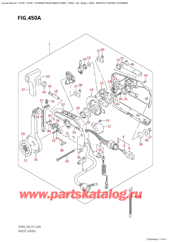  ,   , Suzuki Suzuki DT40WR S / L FROM 04005-910001~ (P40 021)  2021 , Remote Control (Dt40Wr) -   (Dt40Wr)