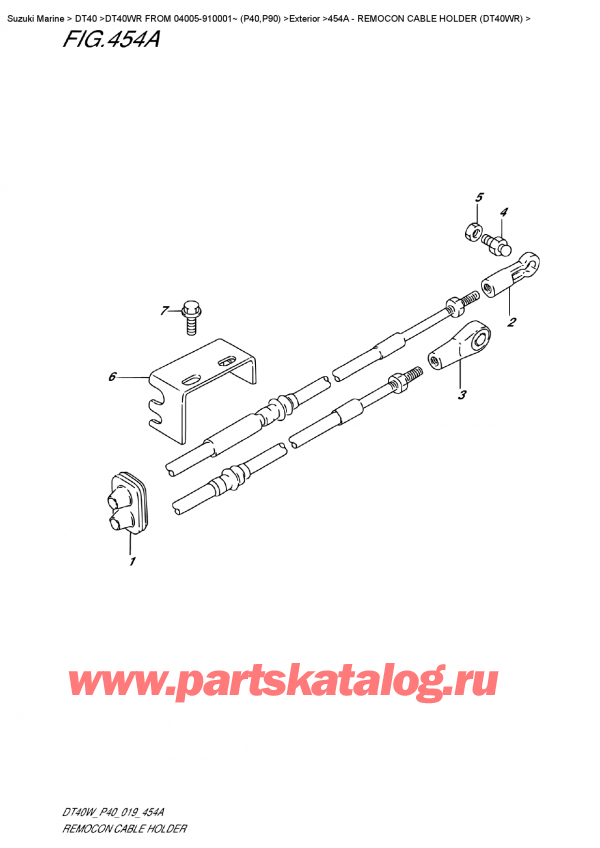 ��������� ������������ ��������, �� ��������� ���������, SUZUKI DT40W RS-RL FROM 04005-910001~ (P40), Remocon Cable  Holder  (Dt40Wr)