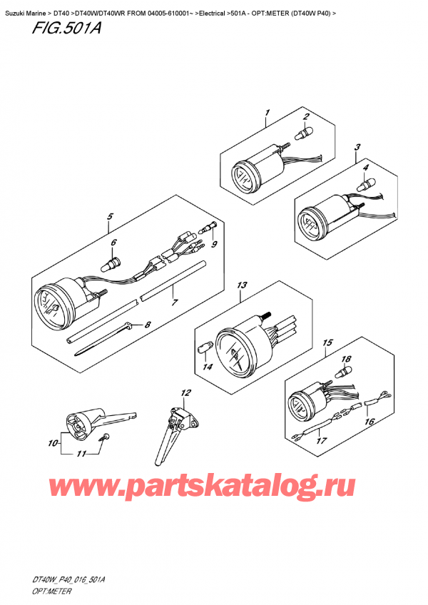  ,   , Suzuki DT40W S/L FROM 04005-610001~   2016 , :  (Dt40W P40)