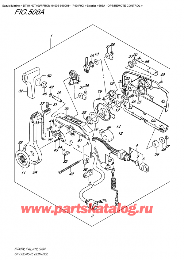  ,    , Suzuki DT40W S-L FROM 04005-910001~ (P40)  2019 , Opt:remote Control - :  