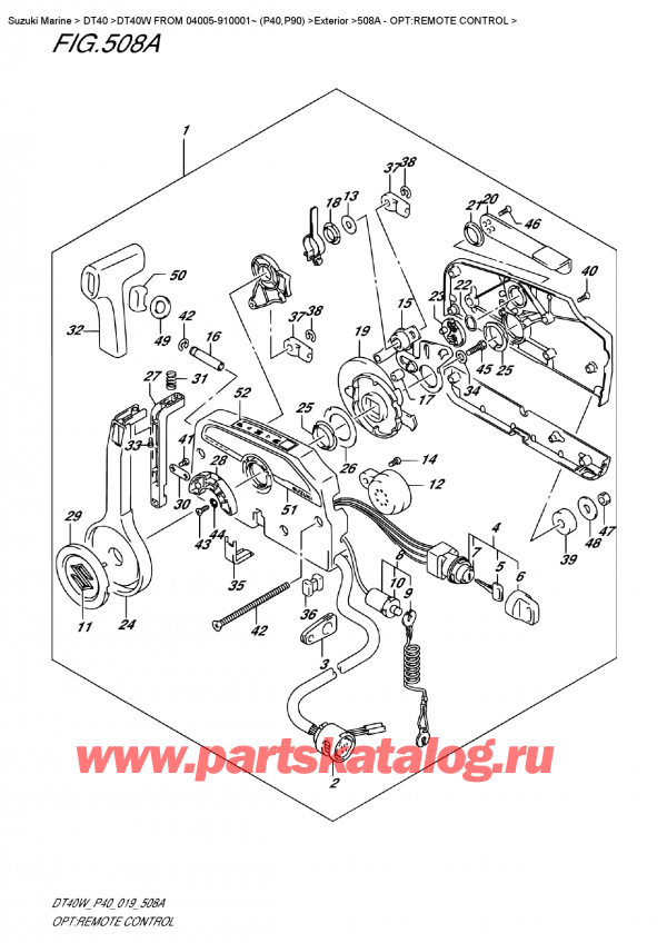 ,   , Suzuki DT40W S-L FROM 04005-910001~ (P40), Opt:remote Control / :  