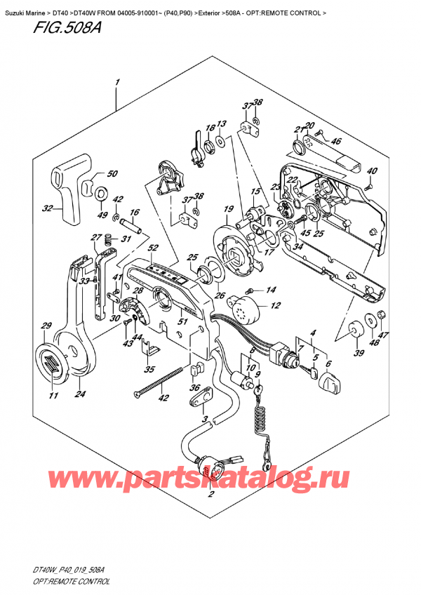 ,   , Suzuki DT40W S-L FROM 04005-910001~ (P40), :   - Opt:remote Control