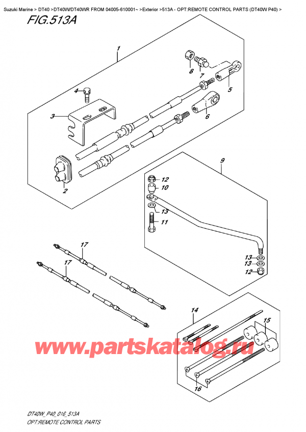  , , Suzuki DT40W S/L FROM 04005-610001~   2016 , Opt:remote Control  Parts  (Dt40W  P40) / :     (Dt40W P40)