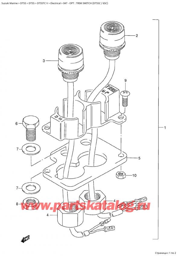 ,   , Suzuki Suzuki DT55TC V  1998 , Opt : Trim Switch (Dt55C / 65C) -  :   (Dt55C / 65C)