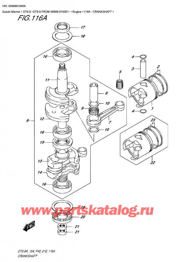   ,   , Suzuki DT9.9 FROM 00996-610001~ ,  - Crankshaft