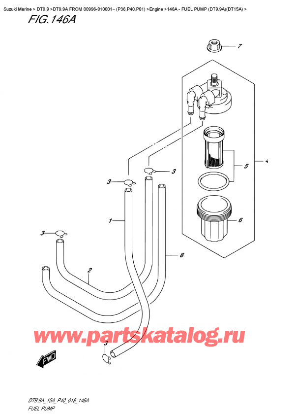  , , Suzuki DT9.9A S FROM 00996-810001~ (P40)  2018 , Fuel Pump  (Dt9.9A)(Dt15A) -   (Dt9.9A) (Dt15A)