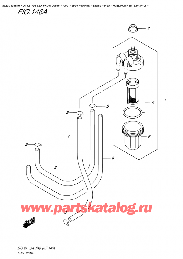  ,    , Suzuki DT9.9A S/L  FROM 00996-710001~ (P40)  , Fuel Pump  (Dt9.9A  P40)