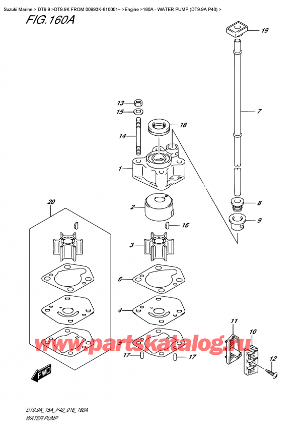   ,   , SUZUKI DT9.9AK FROM 00993K-610001~   2016 ,   (Dt9.9A P40)