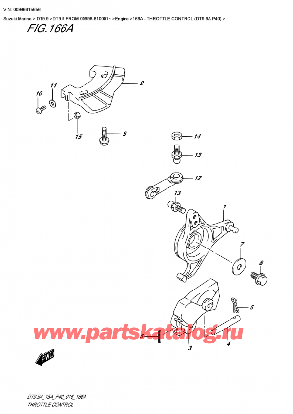 ������ �������������, �� ��������� �������� �����, SUZUKI DT9.9 FROM 00996-610001~ , ���������� ��������� (Dt9.9A P40) / Throttle Control (Dt9.9A P40)