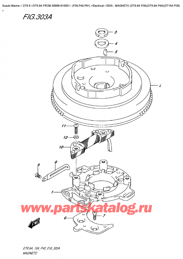  ,   , Suzuki DT9.9A S FROM 00996-810001~ (P40)  2018 , Magneto  (Dt9.9A  P36)(Dt9.9A  P40)(Dt15A  P36)