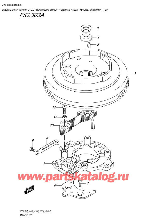 ,   , Suzuki DT9.9 FROM 00996-610001~   2016 , Magneto (Dt9.9A P40)