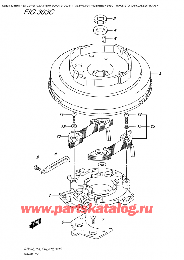  ,   , Suzuki DT9.9A S FROM 00996-810001~ (P40)  2018 ,  (Dt9.9Ak) (Dt15Ak) / Magneto  (Dt9.9Ak)(Dt15Ak)