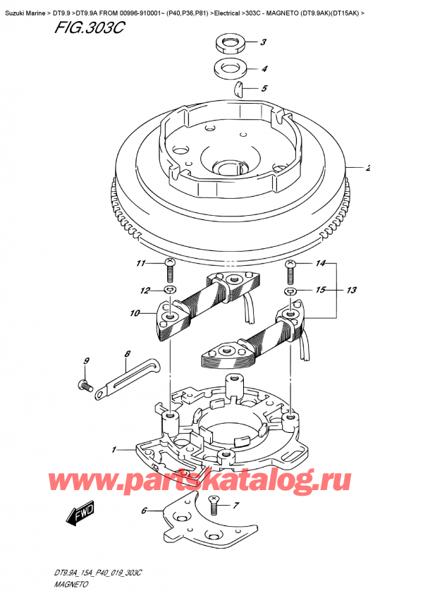   ,   , Suzuki DT9.9A S FROM 00996-910001~ (P40), Magneto  (Dt9.9Ak)(Dt15Ak) /  (Dt9.9Ak) (Dt15Ak)
