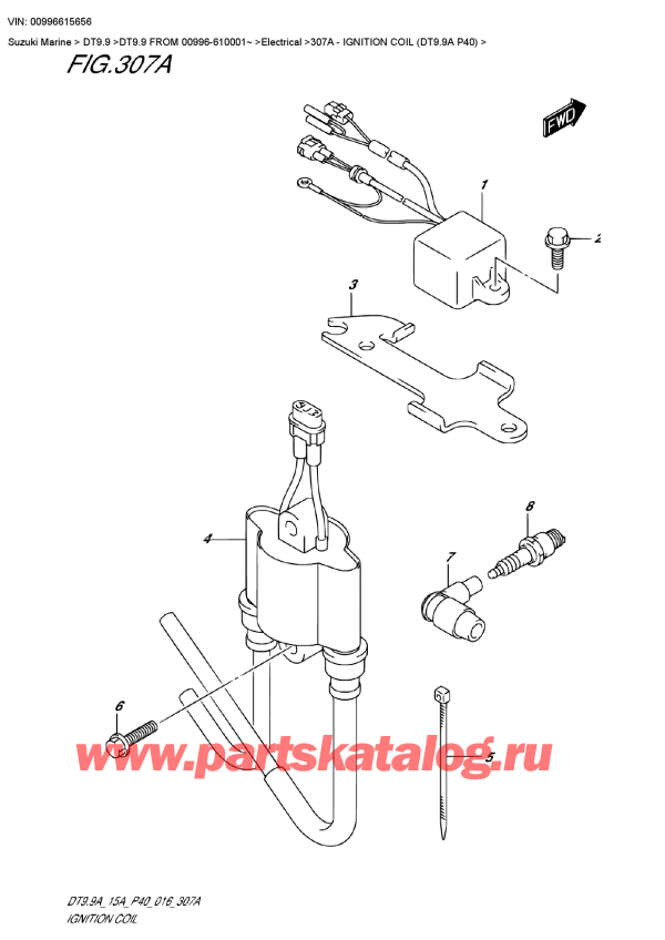  ,    , Suzuki DT9.9 FROM 00996-610001~ , Ignition Coil (Dt9.9A P40)