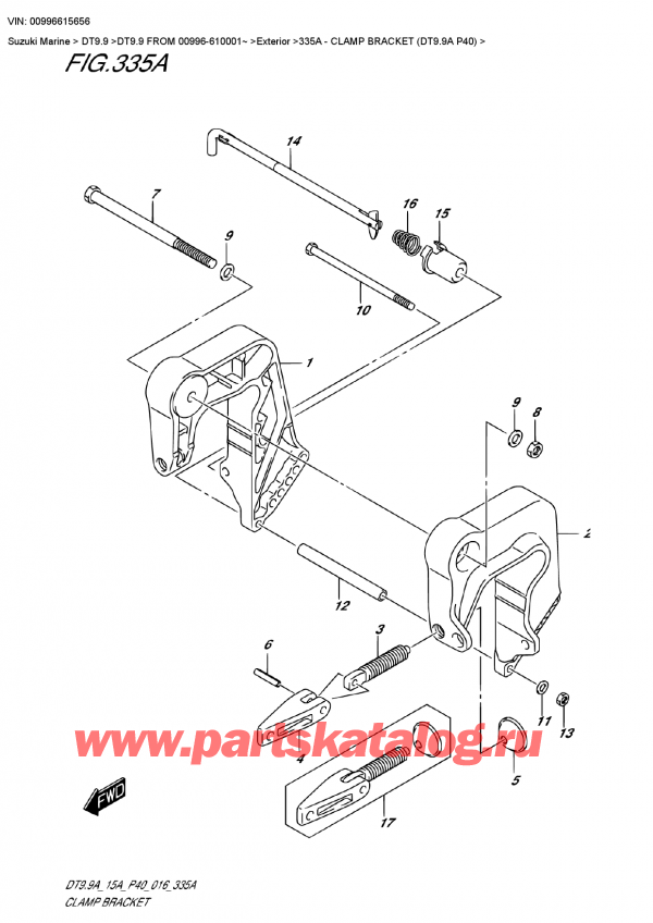 ,   ,  DT9.9 FROM 00996-610001~ ,   (Dt9.9A P40) / Clamp Bracket (Dt9.9A P40)