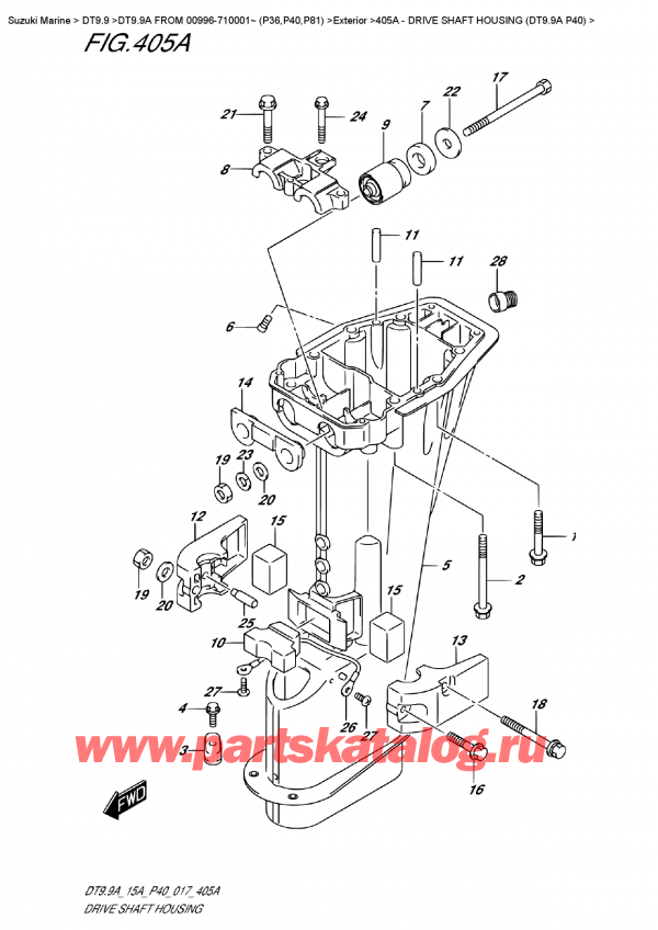  ,   , Suzuki DT9.9A S/L  FROM 00996-710001~ (P40)  , Drive Shaft Housing  (Dt9.9A  P40) -    (Dt9.9A P40)