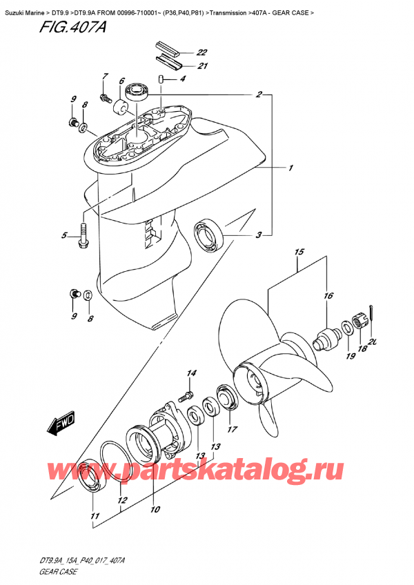   ,    , Suzuki DT9.9A S/L  FROM 00996-710001~ (P40)    2017 , Gear  Case