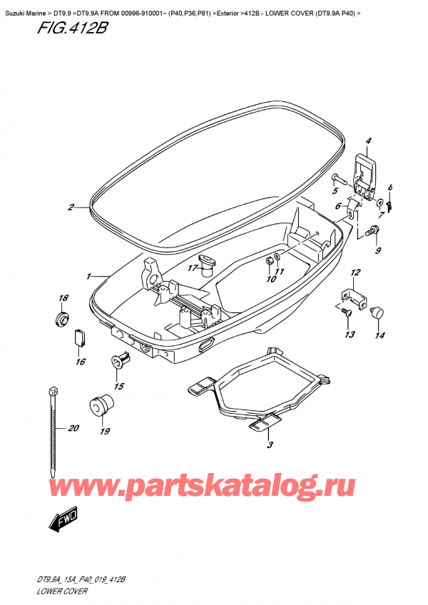 ��������� ��������, , Suzuki DT9.9A S FROM 00996-910001~ (P40) ������ 2019 ����, Lower Cover  (Dt9.9A  P40)