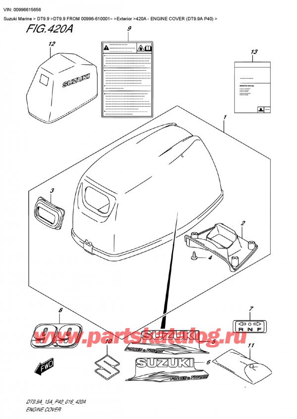   ,  ,  DT9.9 FROM 00996-610001~ , Engine Cover (Dt9.9A P40)