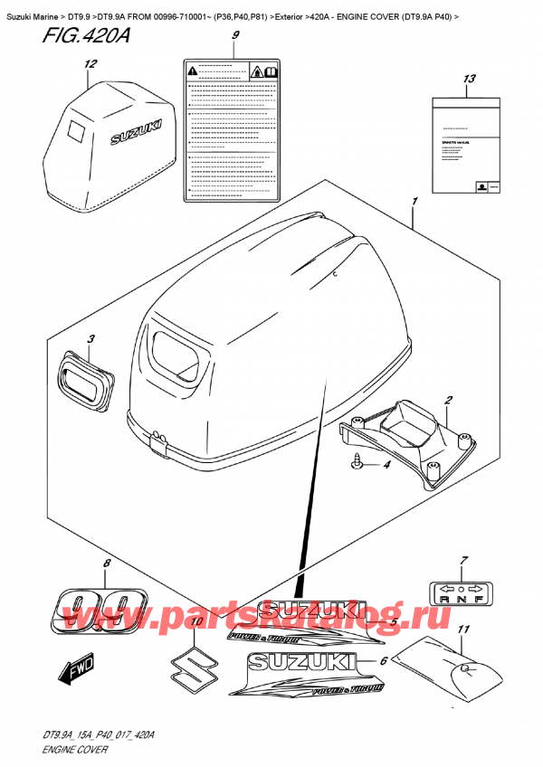  ,   ,  DT9.9A S/L  FROM 00996-710001~ (P40)  ,   () (Dt9.9A P40) - Engine Cover  (Dt9.9A  P40)
