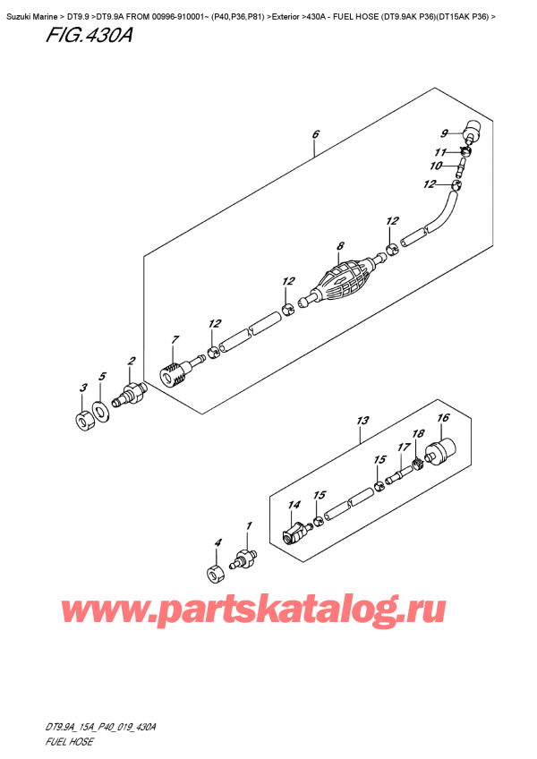  ,   , SUZUKI DT9.9A S FROM 00996-910001~ (P40)  2019 ,   (Dt9.9Ak P36) (Dt15Ak P36)