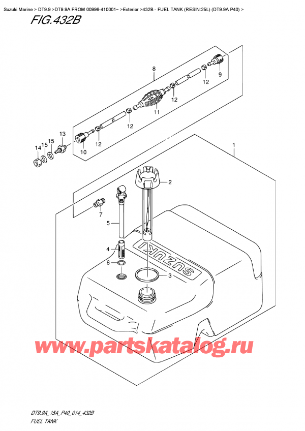  , , Suzuki DT9.9A  FROM 00996-410001~ , Fuel  Tank  (Resin:25L) (Dt9.9A  P40)