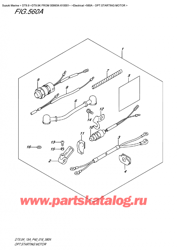   ,   , Suzuki DT9.9AK FROM 00993K-610001~ , Opt:starting Motor / : 