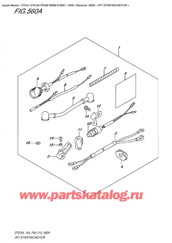  ,   , Suzuki DT9.9A S FROM 00996-510001~ (P40) , Opt:starting Motor