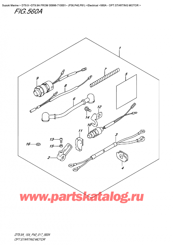   ,   , Suzuki DT9.9A S/L  FROM 00996-710001~ (P40)  , Opt:starting  Motor / : 