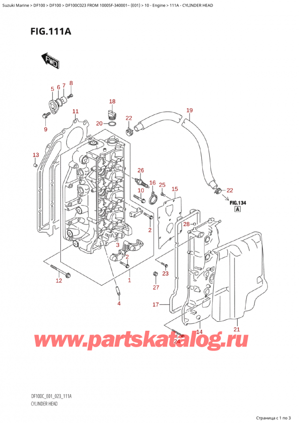 ,   , SUZUKI Suzuki DF100C TL / TX FROM 10005F-340001~  (E01 023)  2023 , Cylinder Head