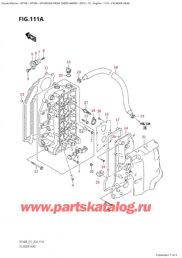   ,   , Suzuki Suzuki DF100C TL / TX FROM 10005F-440001~  (E01 2024)  2024 , Cylinder Head