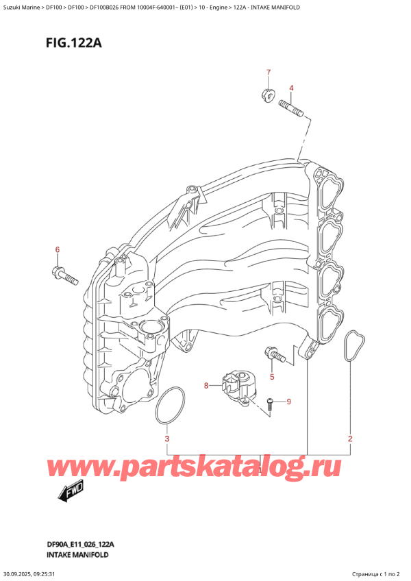  ,    , Suzuki DF100B TL / TX FROM 10004F-640001~ (E01 026), Intake  Manifold