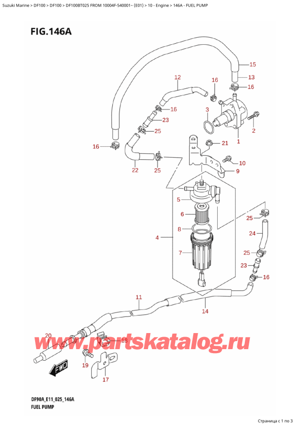   ,   , Suzuki DF100B TL / TX FROM 10004F-540001~ (E01 025)  2025 , Fuel Pump