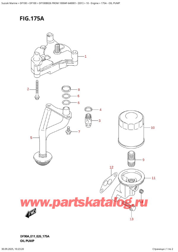  ,   , Suzuki DF100B TL / TX FROM 10004F-640001~ (E01 026)  2026 , Oil  Pump