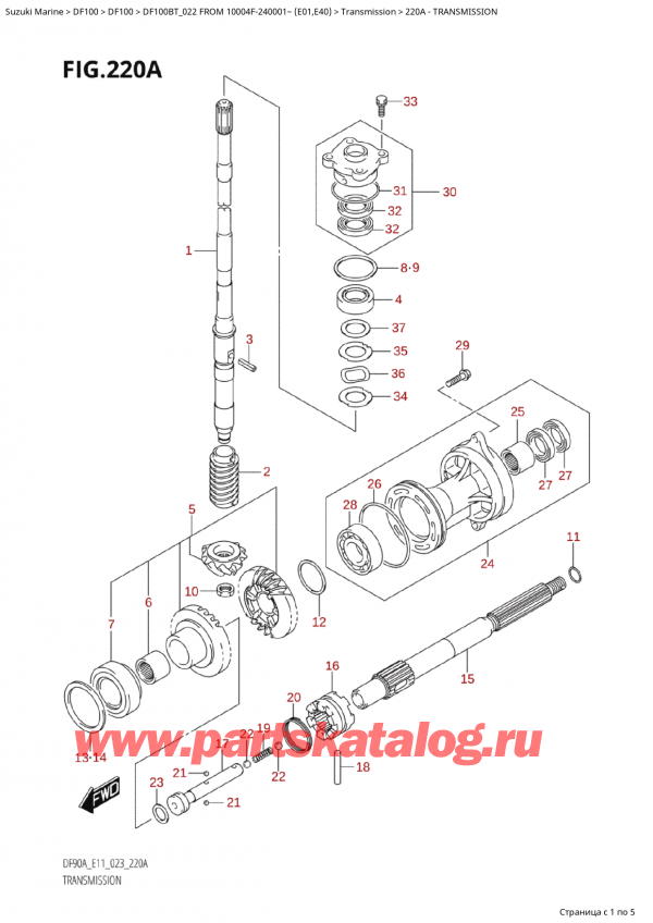  ,   , Suzuki Suzuki DF100B TL / TX FROM 10004F-240001~  (E01) - 2022, 