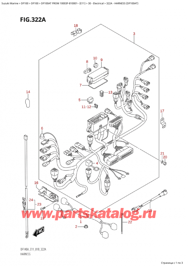 ,   , Suzuki Suzuki DF100AT S / L FROM 10003F-810001~  (E11) - 2018, Harness (Df100At)