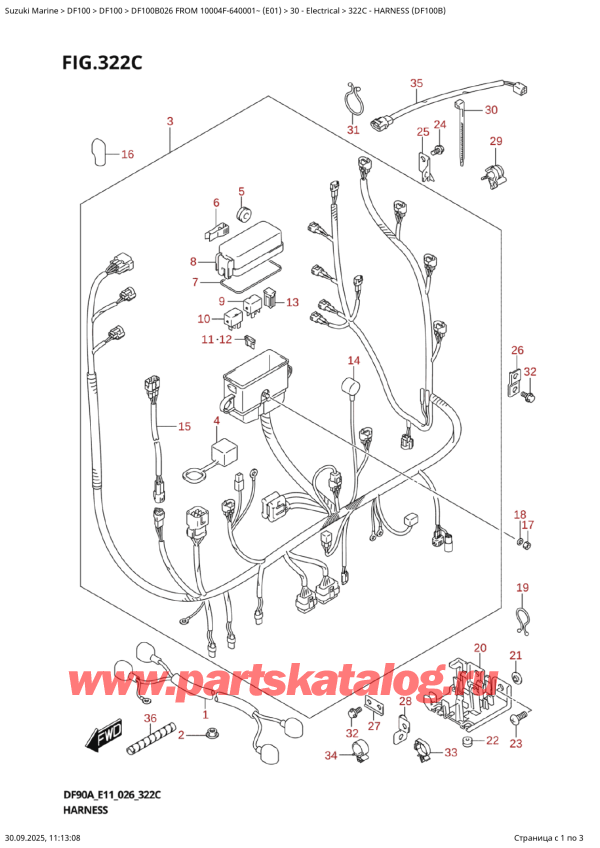   ,   , SUZUKI DF100B TL / TX FROM 10004F-640001~ (E01 026), Harness  (Df100B)