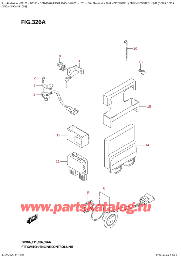  ,    , Suzuki DF100B TL / TX FROM 10004F-640001~ (E01 026), Ptt  Switch  /  Engine  Control  Unit (Df70A,Df75A, -   /    (Df70A, Df75A,