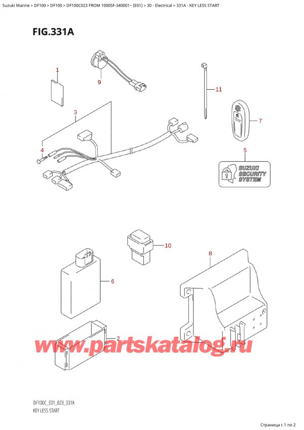 ,   , SUZUKI Suzuki DF100C TL / TX FROM 10005F-340001~  (E01 023),  Less Start