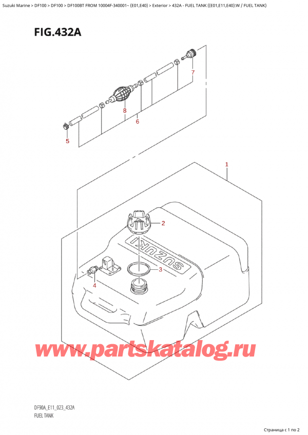   ,   , Suzuki Suzuki DF100B TL / TX FROM 10004F-340001~  (E01) - 2023,   ( (E01, E11, E40) : W /  )