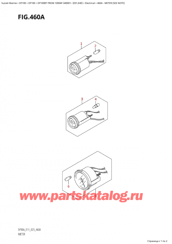 ,   , Suzuki Suzuki DF100B TL / TX FROM 10004F-340001~  (E01) - 2023,  (See Note) / Meter (See Note)