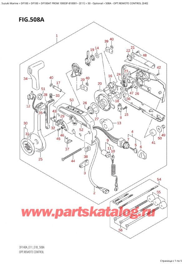  ,   , Suzuki Suzuki DF100AT S / L FROM 10003F-810001~  (E11) - 2018, :   (E40) / Opt:remote Control (E40)